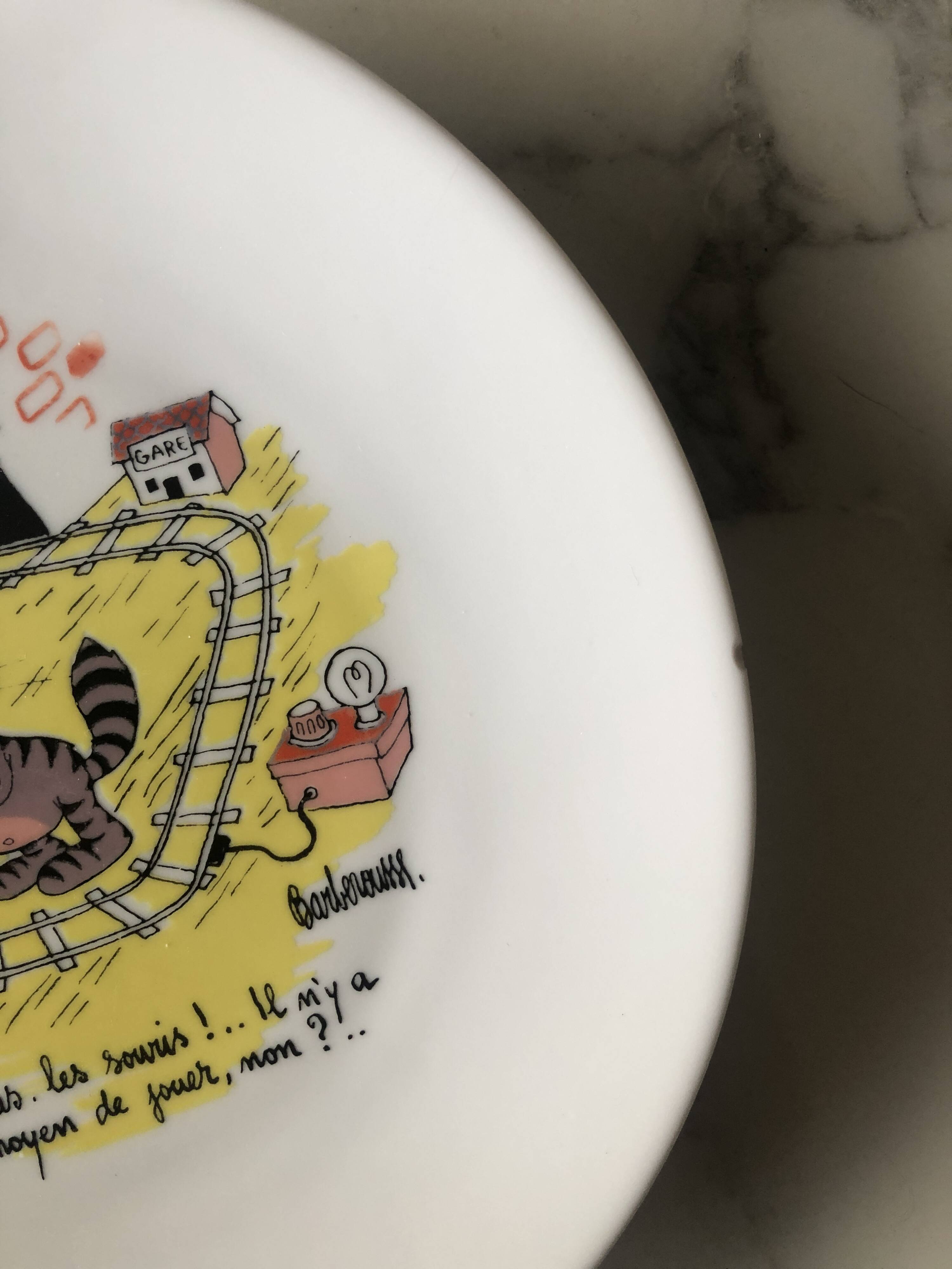 6 Barberousse porcelain plates creation by A.Deshoulieres France