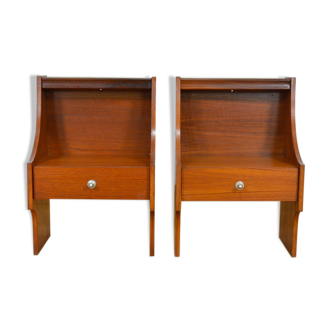 Duo of bedsides in teak 1960