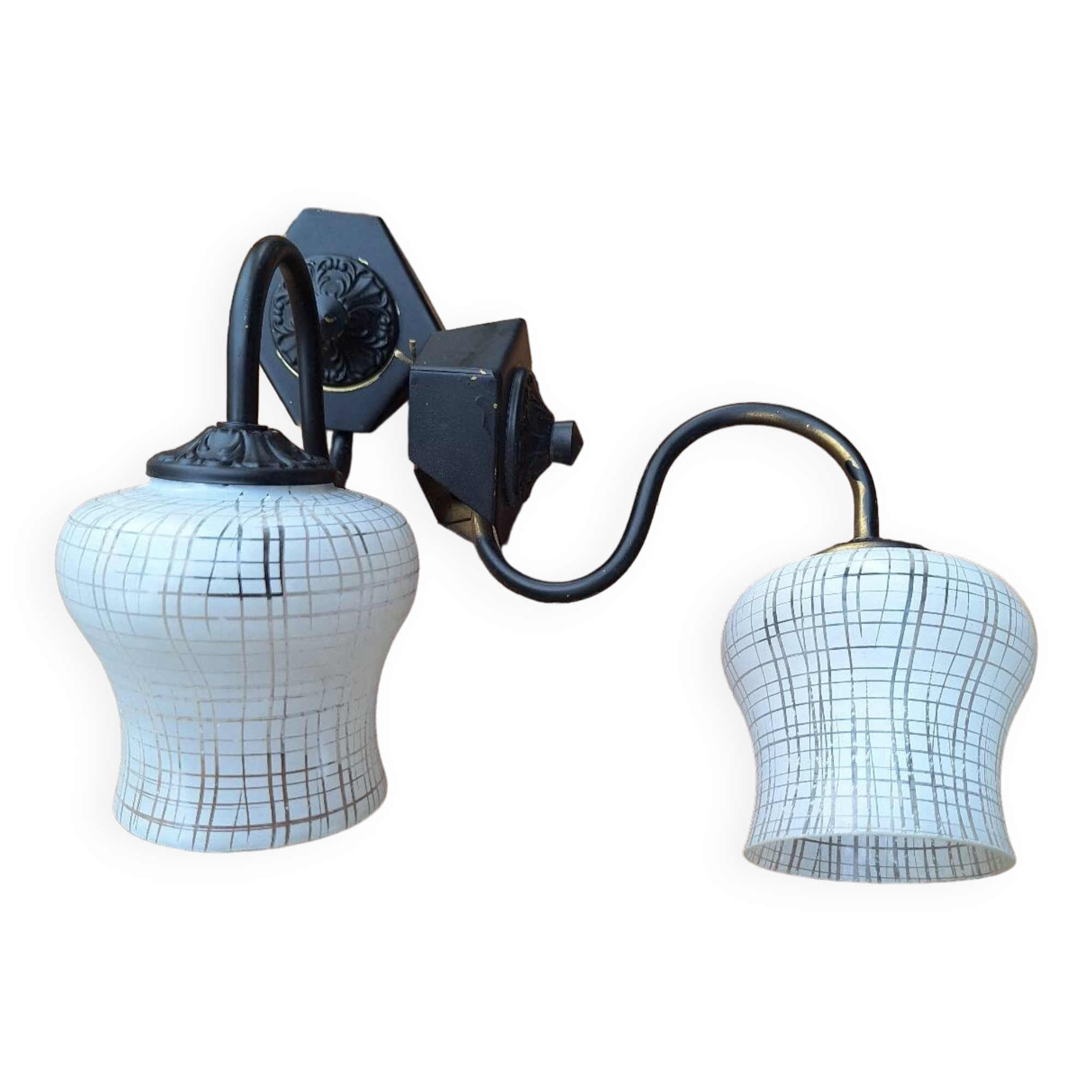 pair of nice glass wall lights