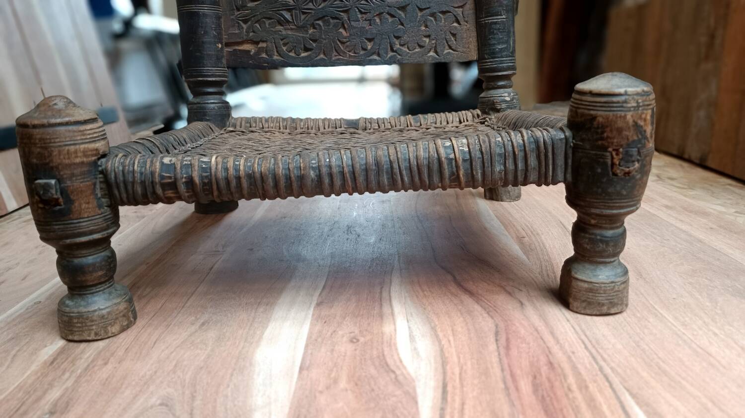 Traditional 19th-century tribal chair from the Swat Valley, North Pakistan