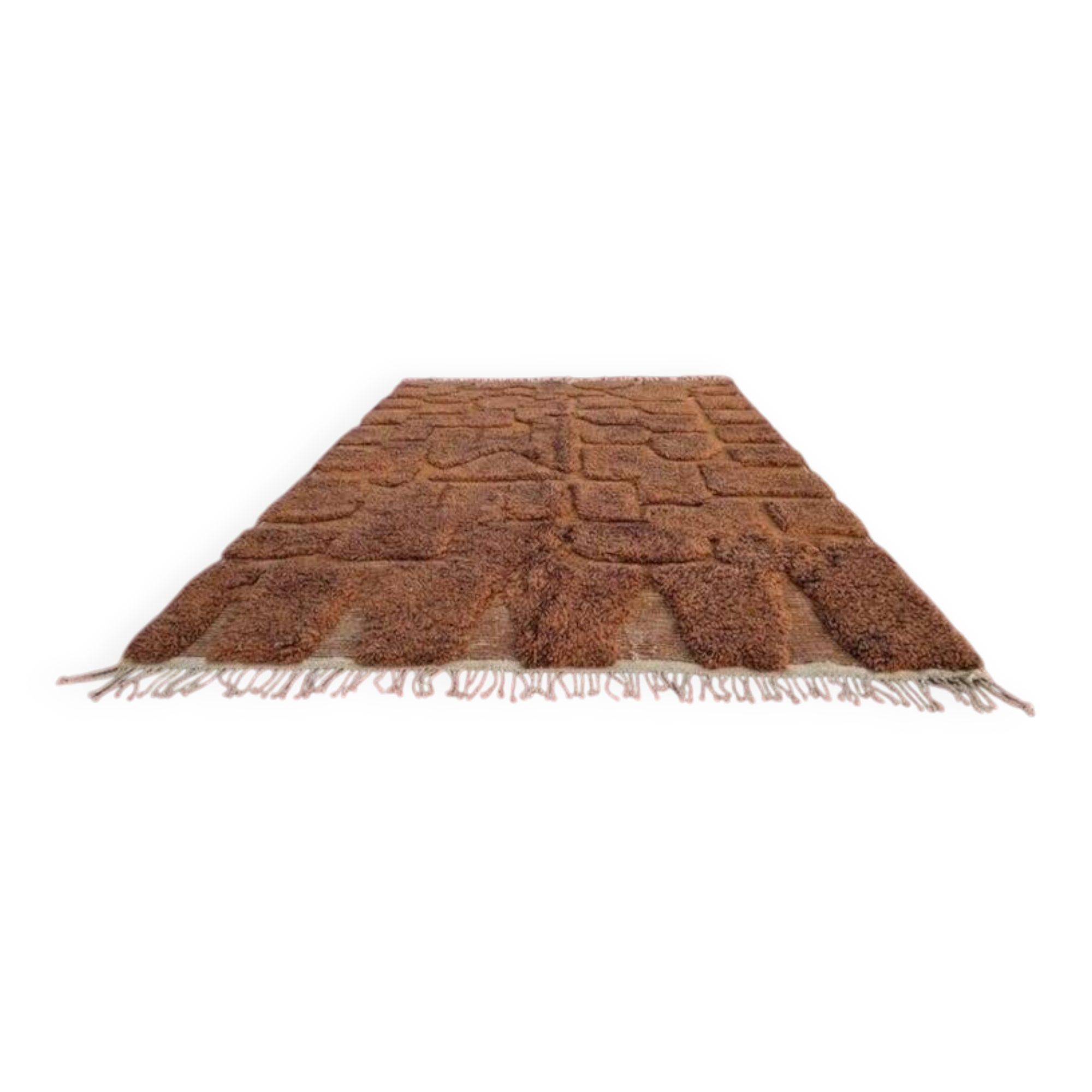 Moroccan Berber rug camel terracotta 300x200 cm – geometric pattern