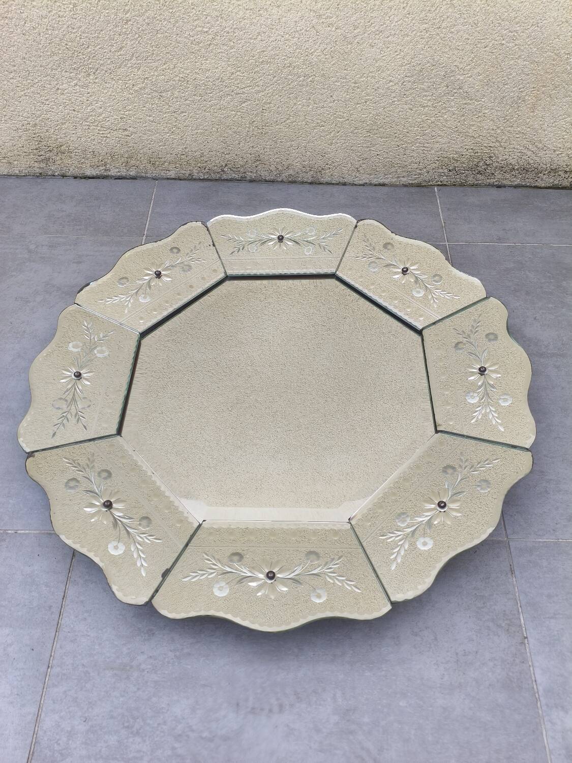 Miroir biseauté vénitien octogonal