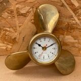 Ancienne hélice laiton avec pendule horloge murale nautique vintage