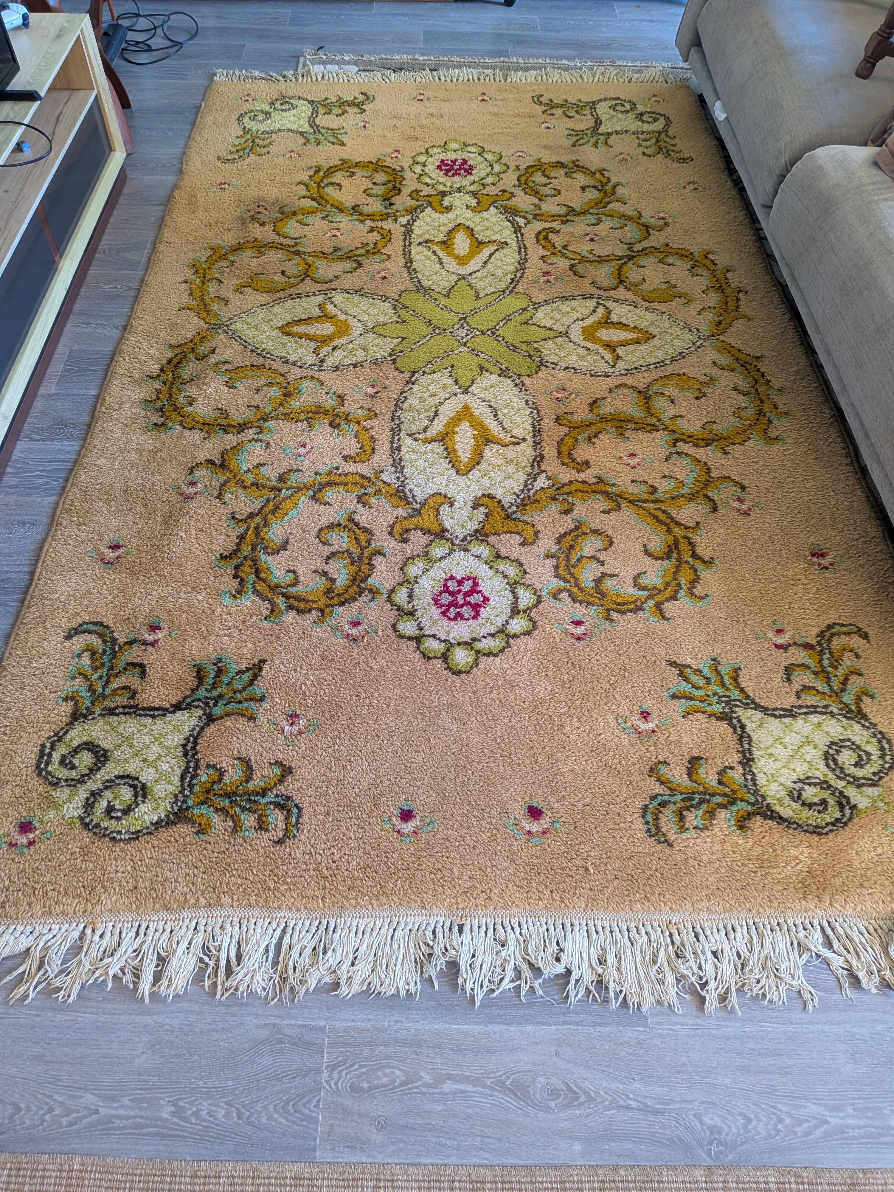Vintage Moroccan medallion rug in pure wool – 293 x 180 cm