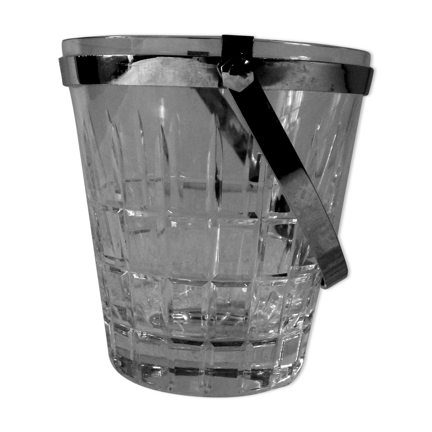 Seau à glace en verre seventies