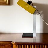 Space age yellow cubic table lamp, Italy 1970s