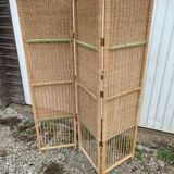 Vintage screen wicker rattan bamboo
