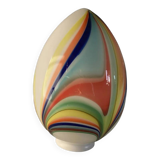 White Egg With Multicolored Reeds Glass Table Lamp