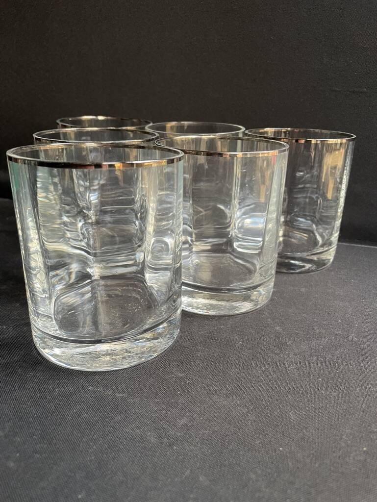 6 whiskey glasses 1970's