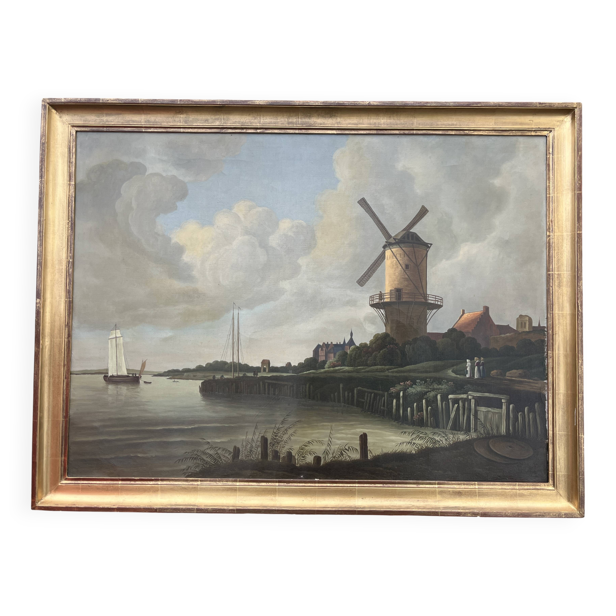 Large 19th-century painting after The Mill at Wijk bij Duurstede by Jacob van Ruisdael.