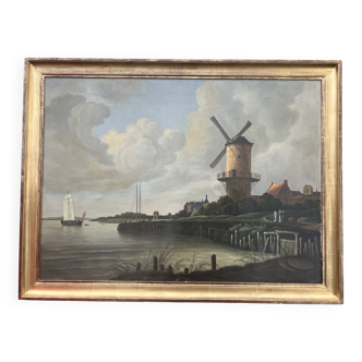 Large 19th-century painting after The Mill at Wijk bij Duurstede by Jacob van Ruisdael.