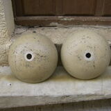 Pair of travertine bathroom basins