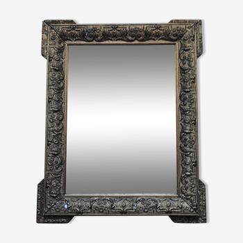 Mirror old wood and gilded stucco 57x71cm