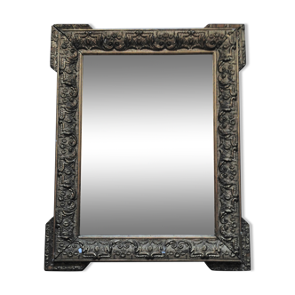 Mirror old wood and gilded stucco 57x71cm