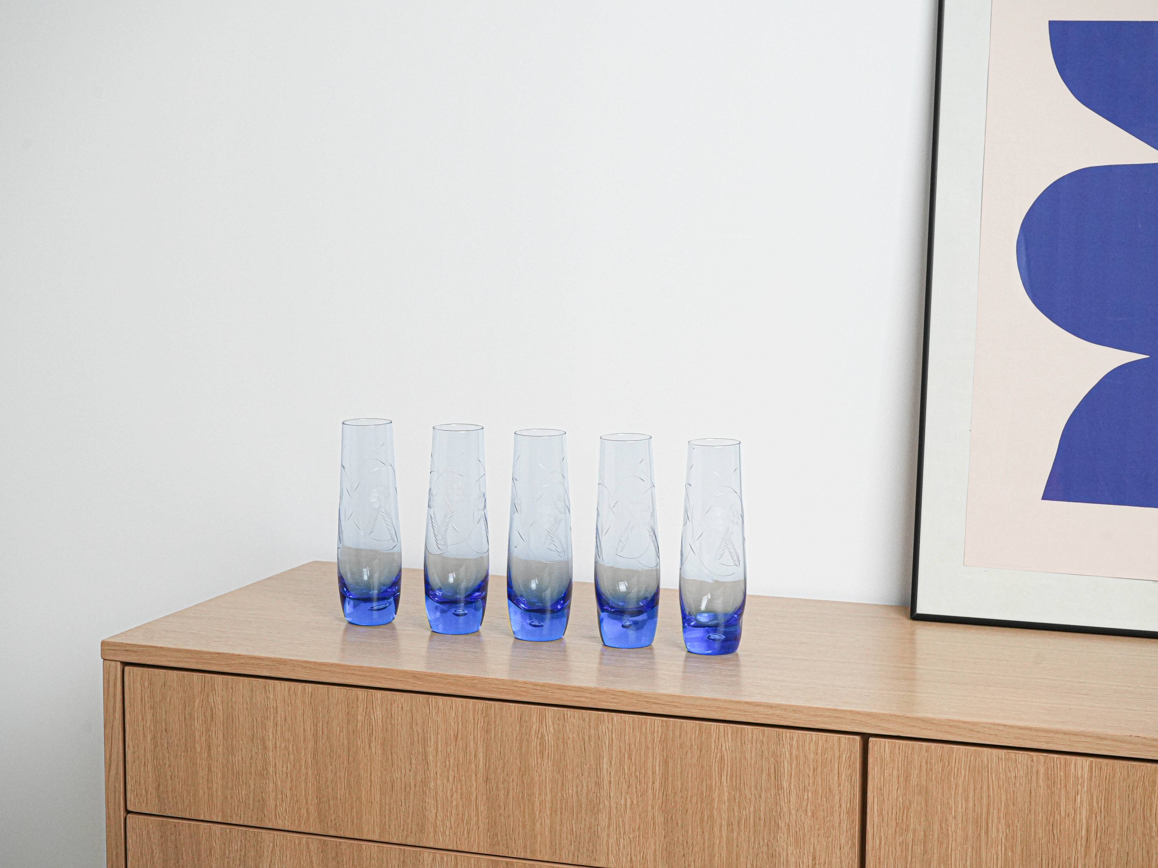 Set of glasses, Italian design, 1980s, production: Italy