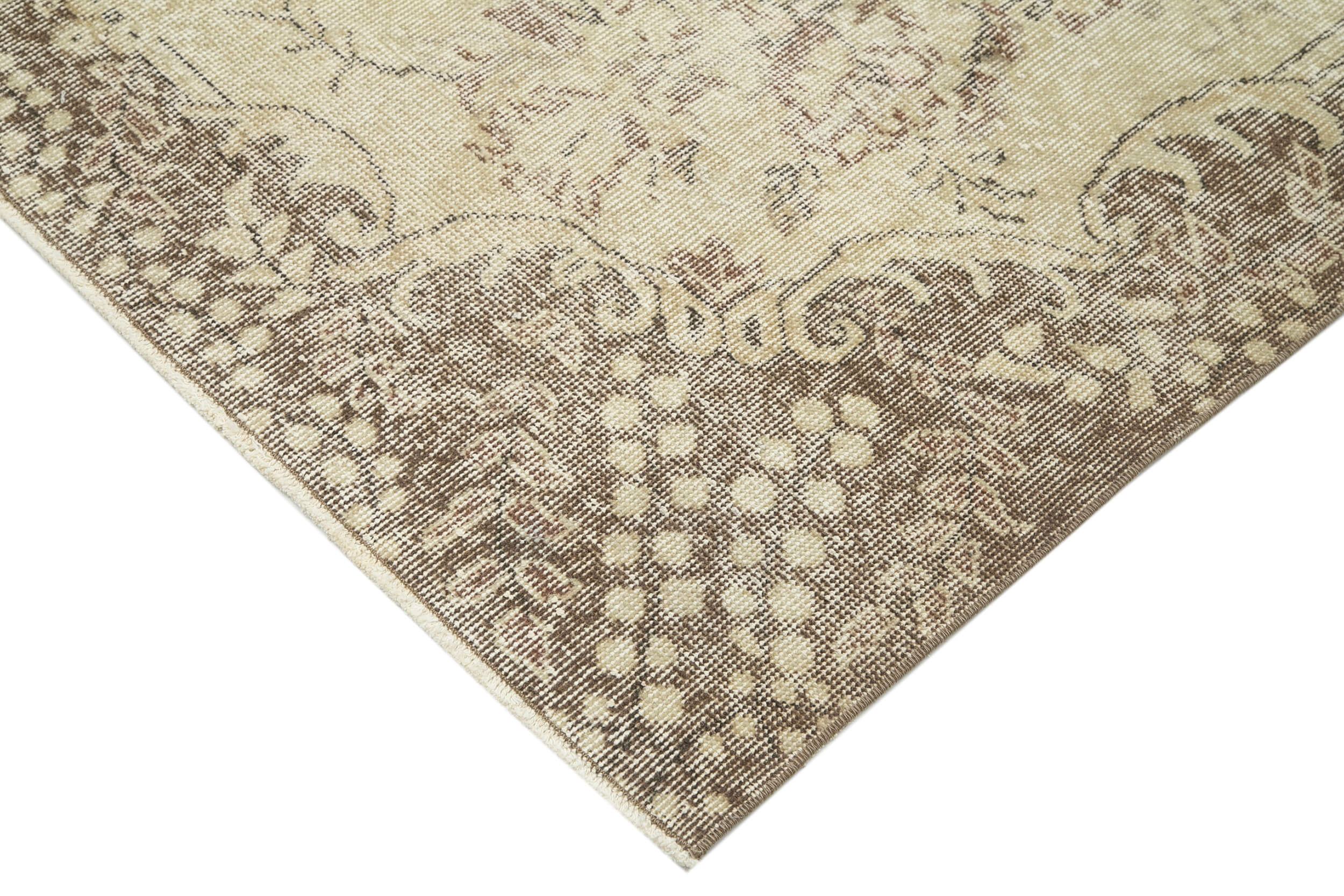 Handmade antique oriental beige carpet 206 cm x 310 cm - 34128