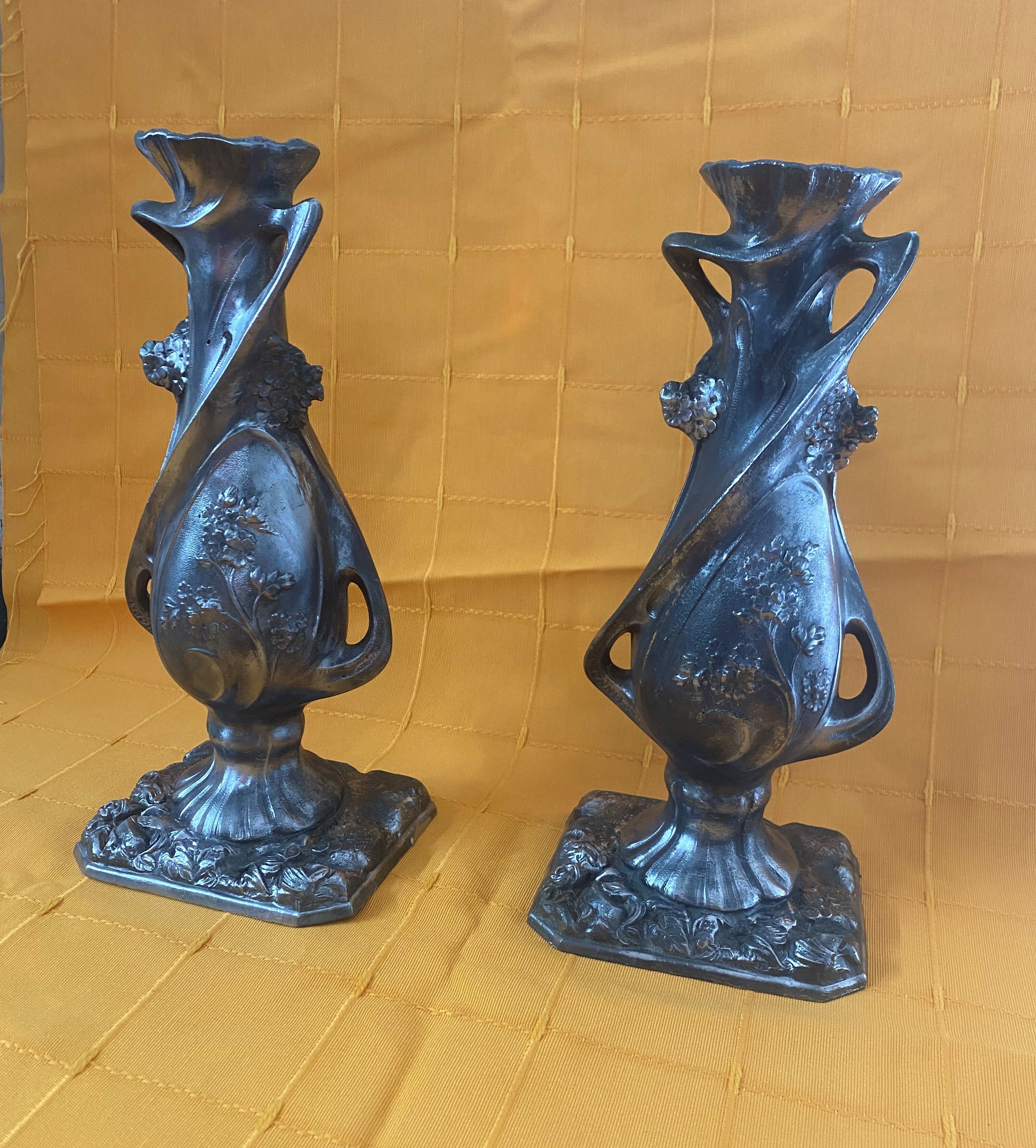 Pair of Art Nouveau vases signed C. Boonefond