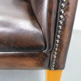 Vintage Leather Armchair, Czechoslovakia