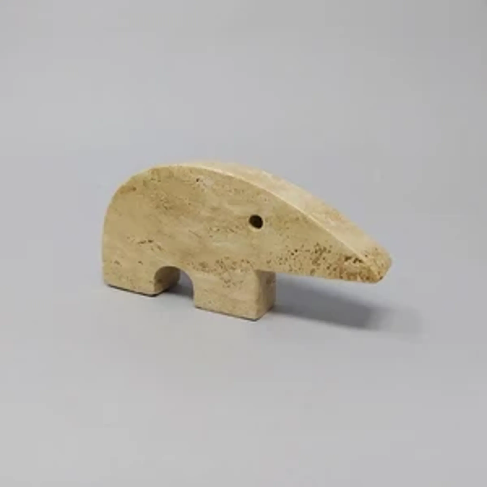 Rare set of 4 mid-century travertine anteater sculptures by Enzo Mari for F.lli Mannelli, 1970s