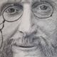 Portrait of Jacques Offenbach inspired by a photograph by Nadar, Framed and signed, 34 x 43 cm