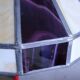 Large cream and purple tiffany style art deco pendant light