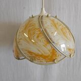 Glass light fixture, yellow and white