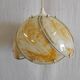 Glass light fixture, yellow and white