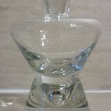 Wine decanter with cork on crystal base