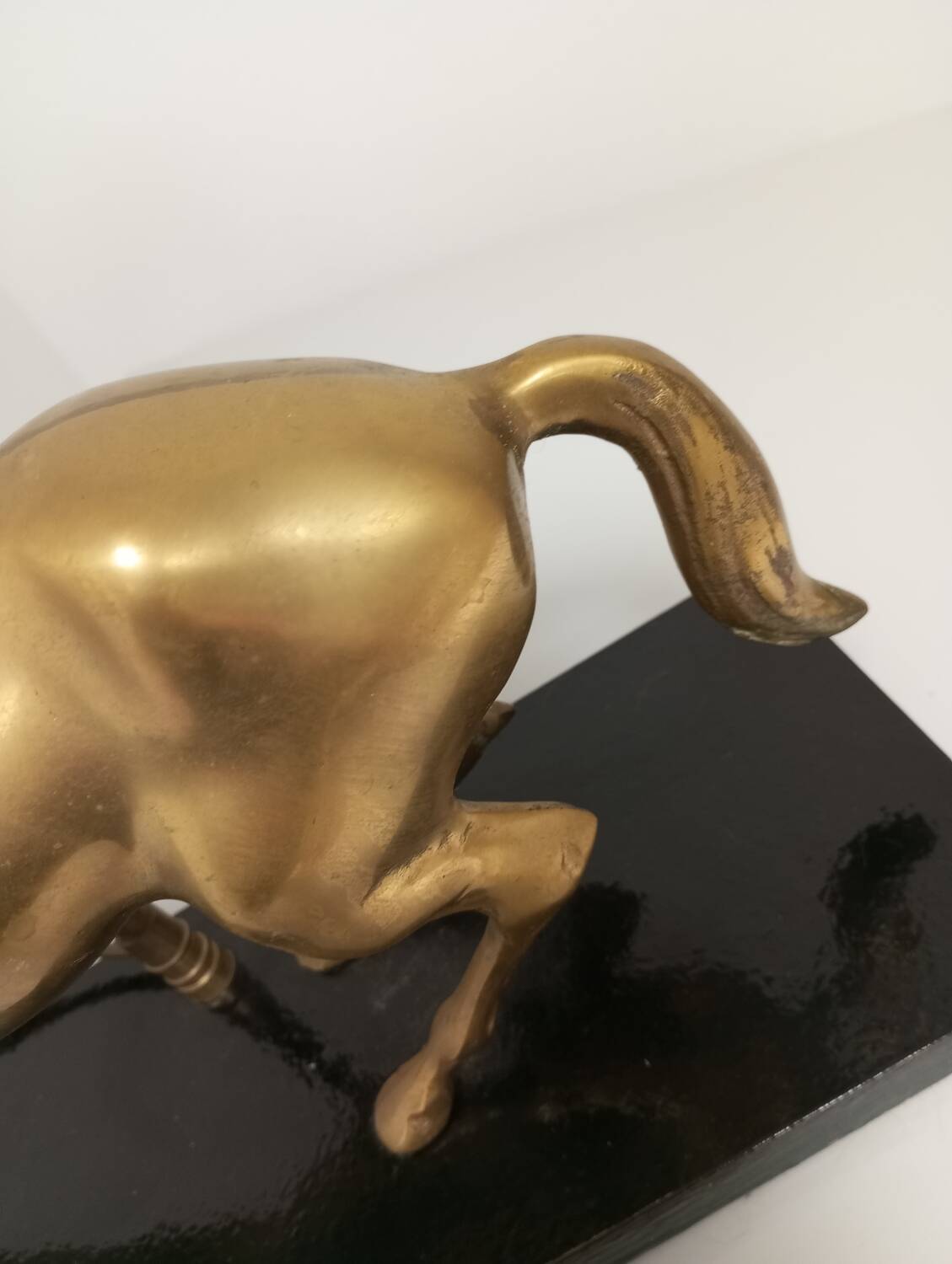 Table lamp Horse in gilded brass
