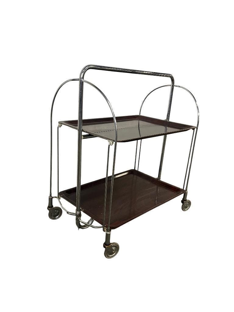 Vintage folding side table / bar cart / side table