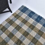scandinavian kilim 290x190 cm , blue beige and  mustard colour.