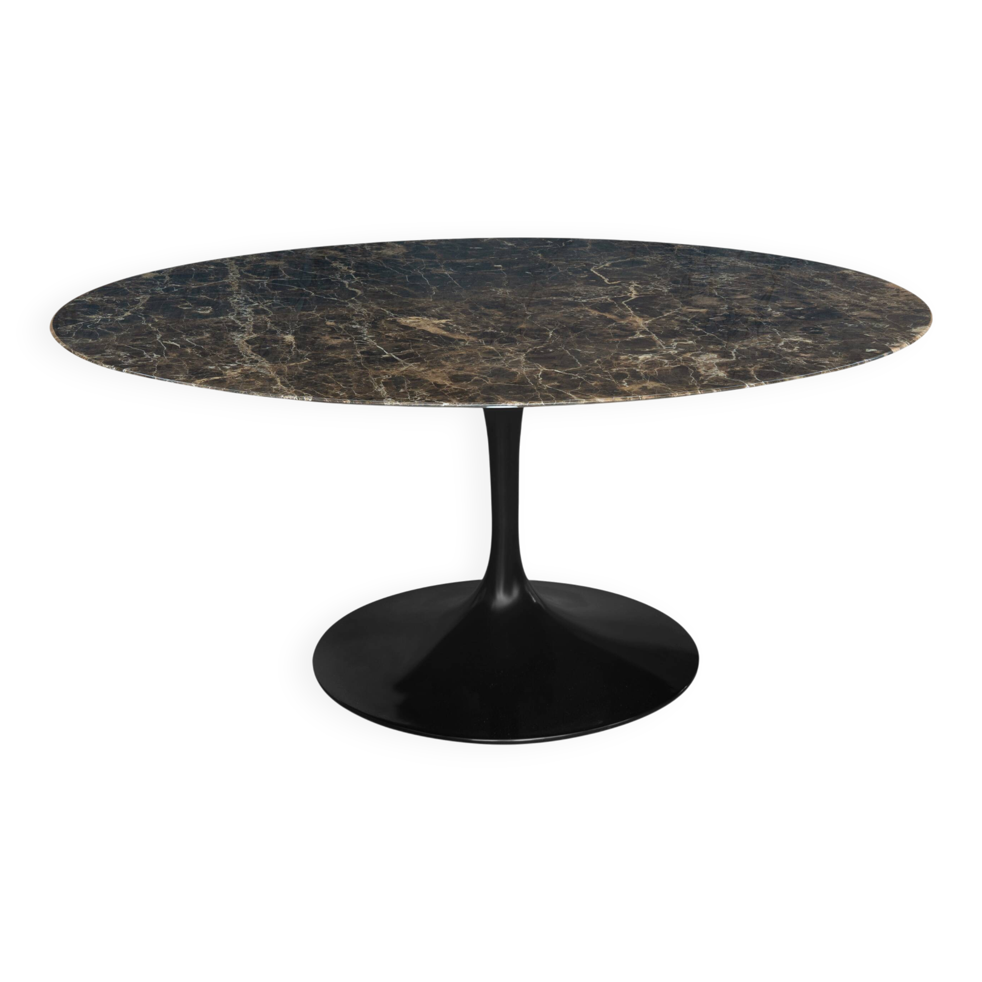 Original round Knoll Tulip dining table (137cm) Emperador glossy NEW CONDITION!