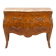 Louis XV style commode with marquetry and marble.