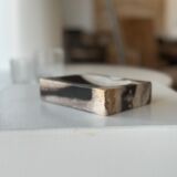 Symmetrical multicolored petrified wood soap dish