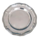 Christofle round silver metal dish with punches ø 33 cm