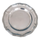 Christofle round silver metal dish with punches ø 33 cm