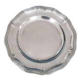Plat rond métal argenté avec poinçons ø 33 cm, christofle