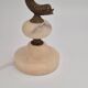 Sculptural table lamp in alabaster with fish/dolphin decoration, Swedish Grace