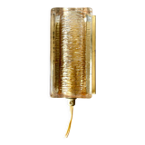 Scandinavian midcentury wall light in crystal and brass