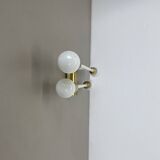 Rare Minimalist 37cm Brass Stilnovo Style Theatre Wall Light Sconce, Italy 1950s