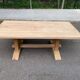 Grande table de monastère brutaliste en chêne massif 210x100cm 70s