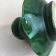 Old candleholder, glazed terracotta cellar, artisanal green color