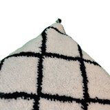 Coussin berbère laine noir et blanc