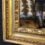 Antique 17th century marble painting, portrait of a South American nobleman