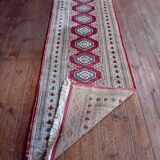Pakistani hallway carpet, handmade in wool and silk, 278x80cm.