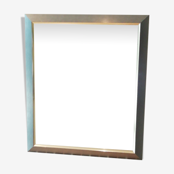 Brushed steel mirror 51x61cm