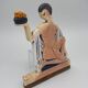 Women's cast iron subject 1930 art deco signature to identify polychrome