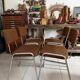 Set of 4 tubular chairs in chrome metal – Mid Century style
