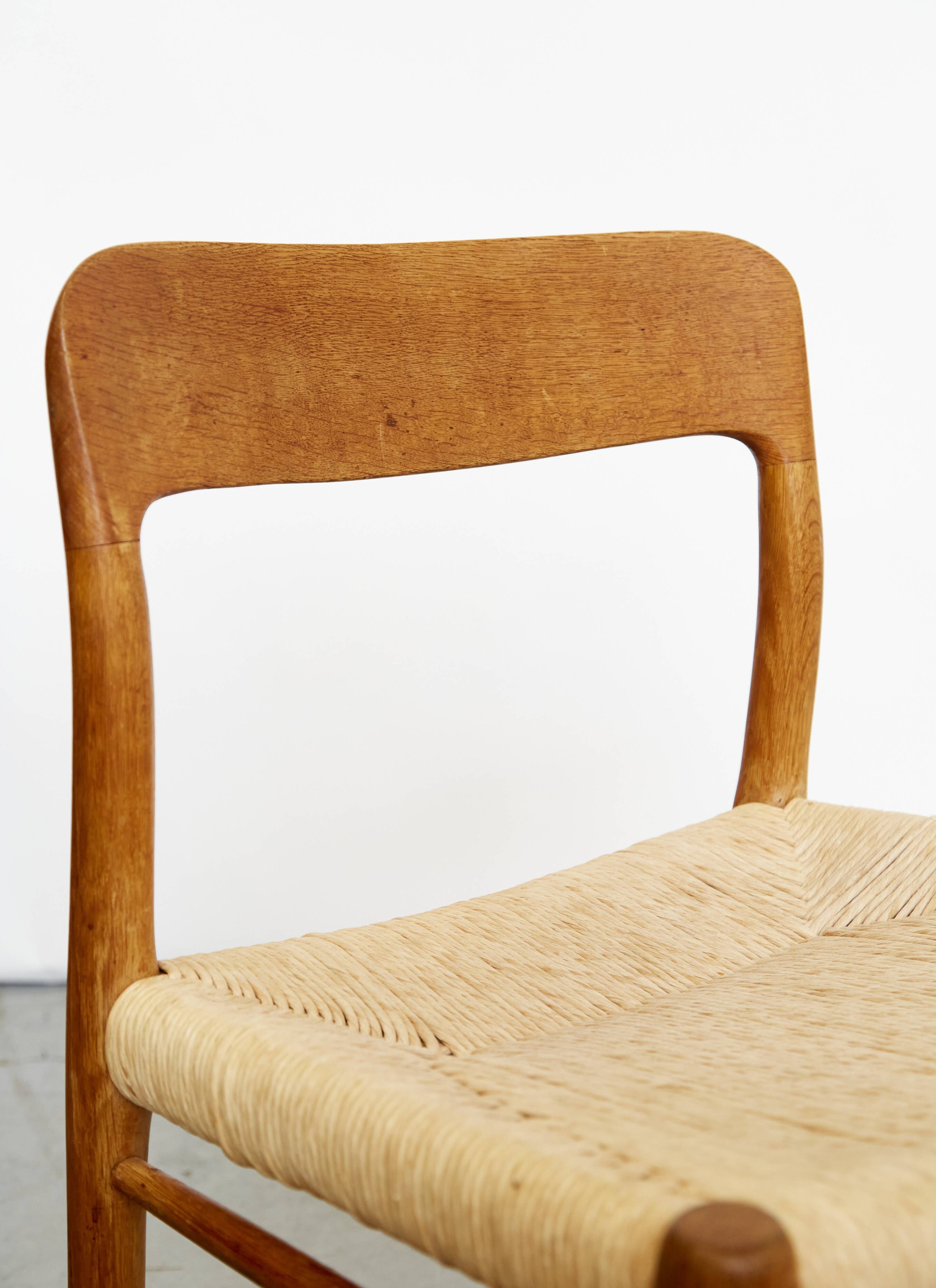 Niels Otto Møller Oak Dining Chair #75 J.L.Møller I Set of Two