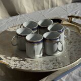 Set of 6 small espresso cups Germer Porcelain, made in Brazil.